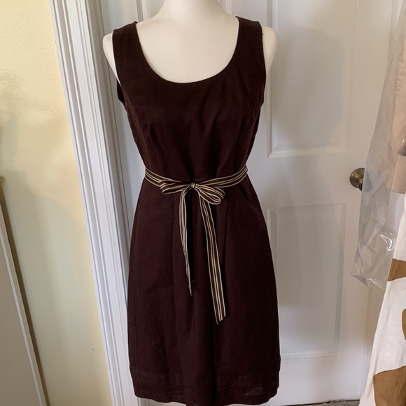 Banana Republic 100% linen dress in chocolate brown - Picture 2 of 10